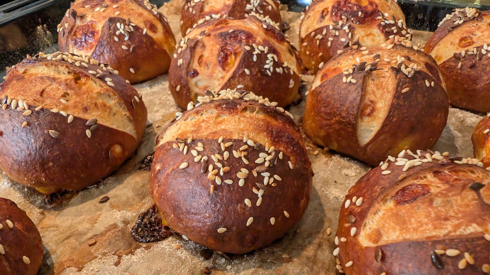 Cheddar Pretzel Buns